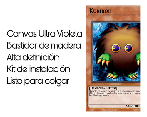 Cuadro Decorativo Cartas Yugioh 40x28 En Canvas Uv Kuriboh