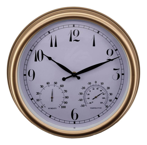Reloj De Pared Exterior Con Termómetro E Higrómetro De 15