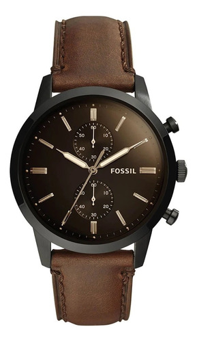 Reloj Fossil Fs5437 Hombre Pulso Cuero Cafe Townsman Origina