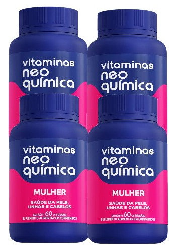 Kit 4x Multivitaminico Mulher 60 Comprimidos - Neo Química