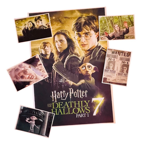 Poster - Harry Potter 7 - Parte 1- 48x33 Cms + 5 Postcards 