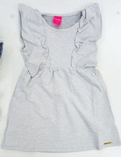 Vestido Gris Con Volado T10