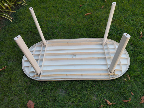 Mesa Jardin Oval Blanca - 1,70 X 80 Cm- Blanco Plastico Blanco (Usado)