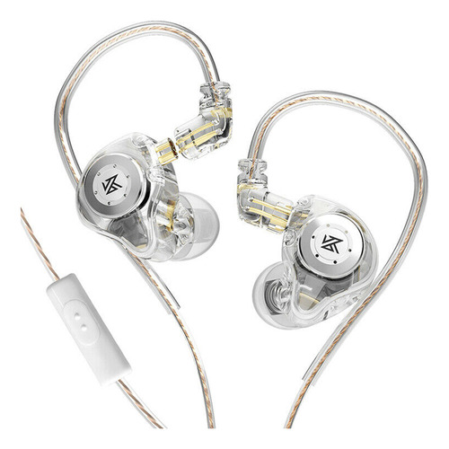 Fone Ouvido In-ear Kz Edx Pro Com Mic Plug 3.5mm Cristal