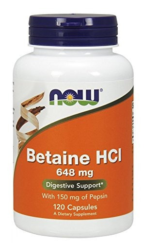 Ahora Los Alimentos Betaína Hcl 648 Mg  120 Cápsulas