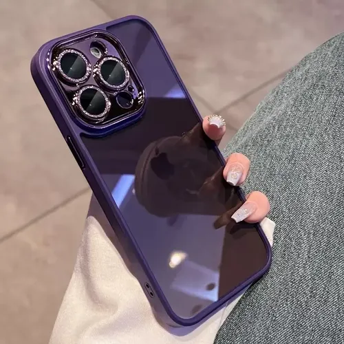 Capinha Diamante, Proteção Lente Para iPhone 14 Pro Max Roxo