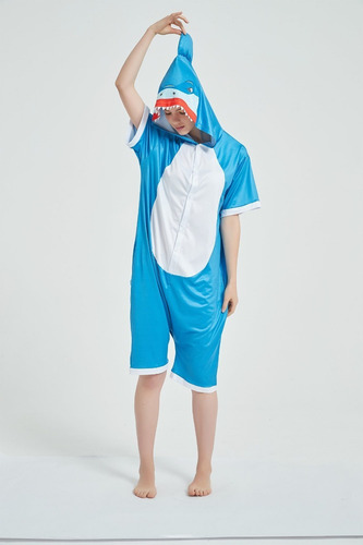Imagen 7 de 9 de Tiburon Pijama Kigurumi Enterito De Verano Kawaii