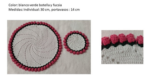 Set De Manteles Individuales Tejidos En Crochet