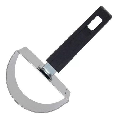 Imagem 1 de 2 de Raspador Chocolate Meia Lua Inox Cabo Preto