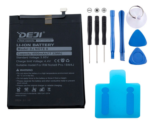 Batería Deji Bm4j Para Xiaomi Redmi Note 8 Pro 4500mah