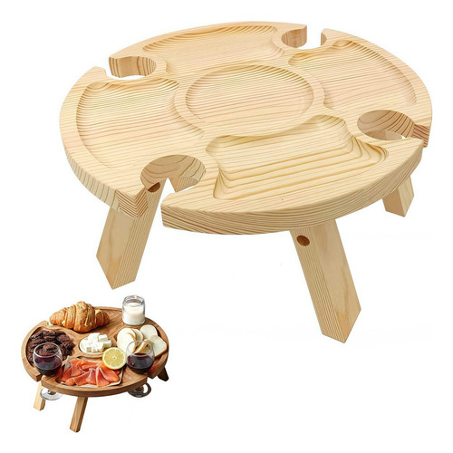 Mesa De Picnic Plegable De Madera Para Exteriores Con Estant