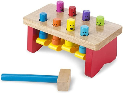 Melissa & Doug, Juguete De Taller De Madera Con Maza, Banca