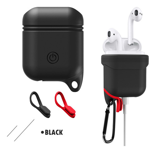 Funda Protectora De Silicona Suave, Impermeable, A Prueba De Golpes, Funda Protectora Para Auriculares AirPods Con Hebilla