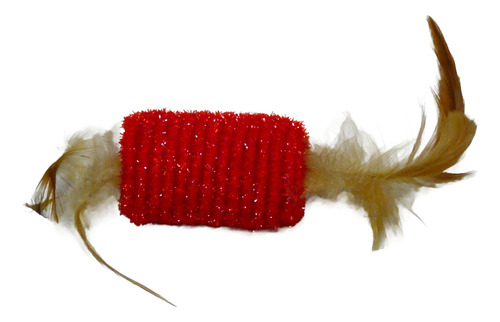Rodillo Con Hilo Y Plumas Sonajero Juguete Para Gatos.