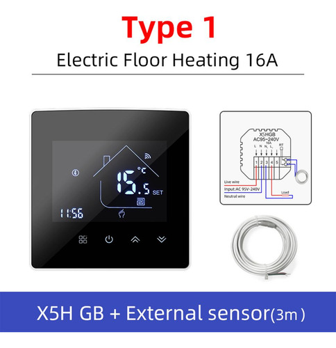 Tf Termostato Programable Inteligente Calefacción Eléctrica