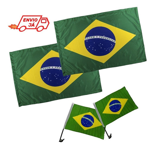 Imagem 1 de 2 de Kit Bandeiras Do Brasil Em Tecido