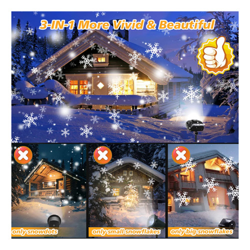 P Luces De Proyector De Copos De Nieve De Navidad,