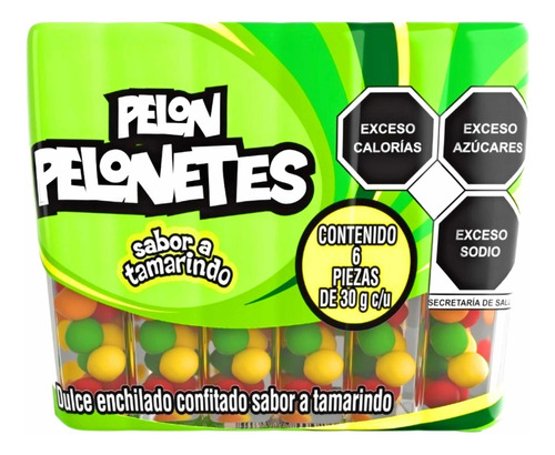 Pelón Pelonetes Con 6 Contenedor Sabor Tamarindo