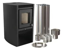 Comprar Calefactor Leña Doble Combustión Estufa + Kit De Caños Pared