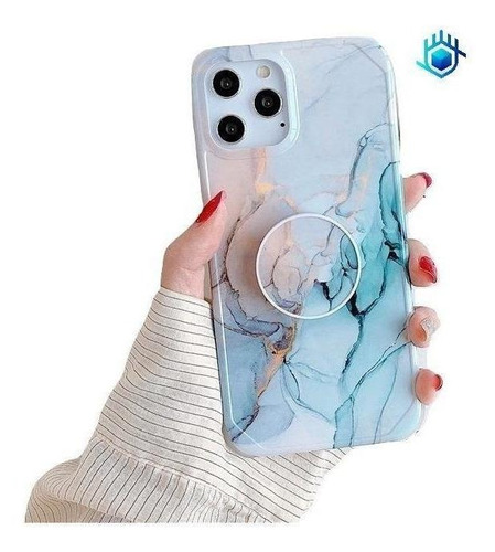 Funda Reforzada + Soporte + Mica Marmol Todos Equipos Mujer