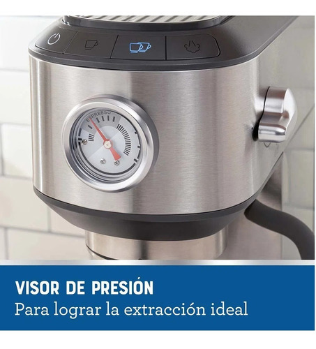 Cafetera Compacta De Espresso Oster Bvstem7200 Plateado