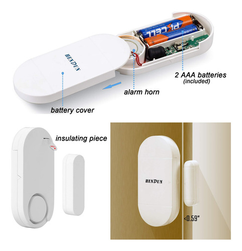 Alarma De Puerta Hendun Con Control Remoto 130 Db Color