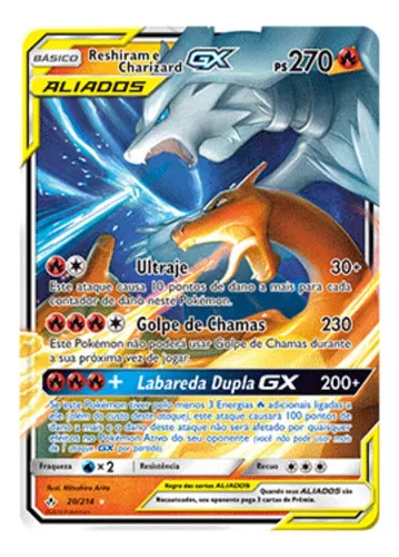 Box Pokémon - Coleção Aliados - Reshiram e Charizard-GX - Copag