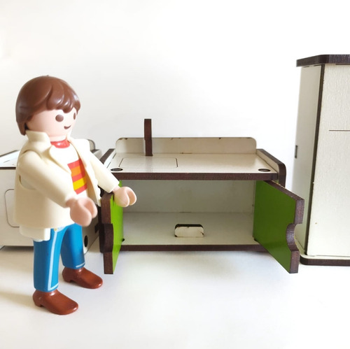 Imagen 1 de 10 de Muebles Casita Muñecas Infantil Cocina Comedor Dormitorio