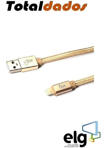 Imagem 2 de 5 de Cabo Lightning Flat 1m Recarga Sincronização L810bg ELG 12w