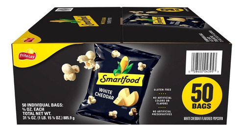 Palomitas Smart Foods Sabor Queso Cheddar Caja Con 50pz