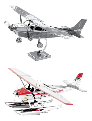 Fascinations - Juego De 2 Modelos De Metal 3d Cessna 172 Ces
