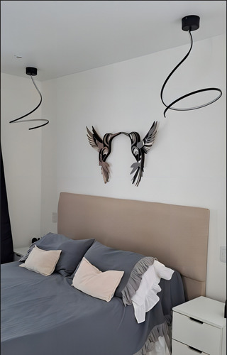 Lampara Colgante Led 36w Tornado Negro Moderno Diseño Araña