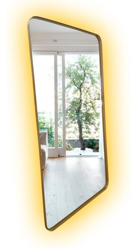 Espelho Retangular Quadrado 210x105 Metal Briel Design 