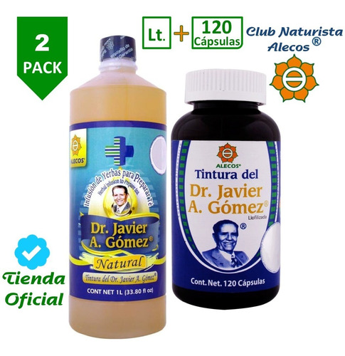 Paquete- Tintura Del Dr J. A. G. Alecos®- 1 L + Fco 120 Cáps