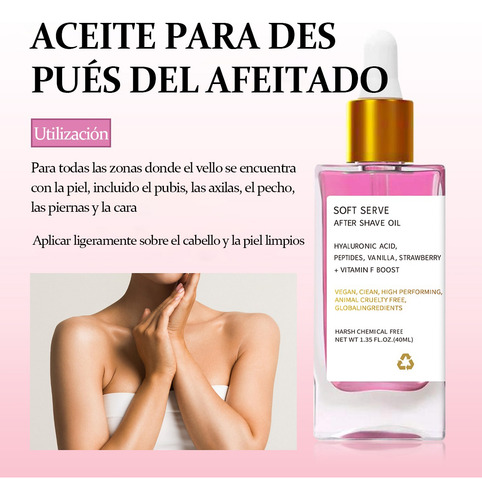 Aceite Para Después Del Afeitado Con Vainilla Y Fresa Rosa