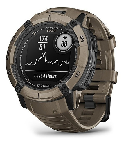 Smartwatch Garmin Instinct 2x Solar Tactical 010-02805-12 Tactical 1.1" caixa 50mm de  polímero, pulseira  marrom