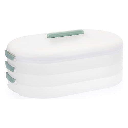 Caja Plástica De 3 Capas Forma Oval - Organizador De C...