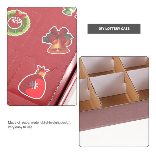 Caja Para Sorteos Con Compartimento Navideño, Caja Para Rifa