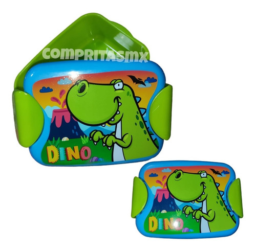 Contenedor Comida Lonche Niño Dinosaurio Click 