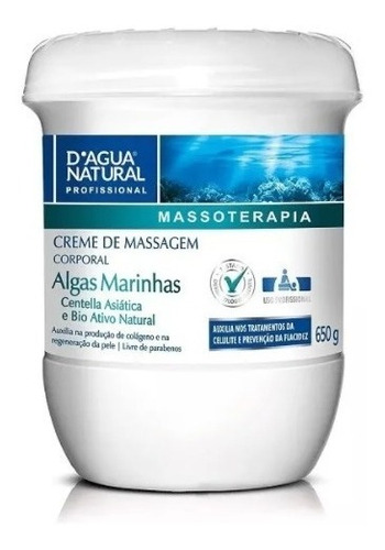 Creme De Massagem Algas Marinhas 650g Dagua Natural Celulite