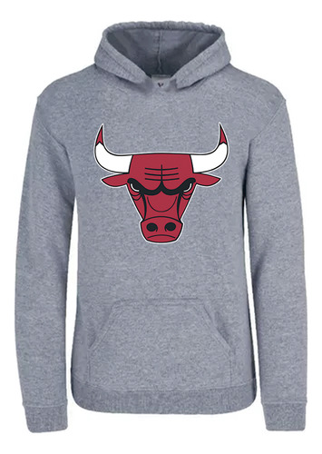 Sudadera Gris Capucha Unisex Chicago Bulls P136