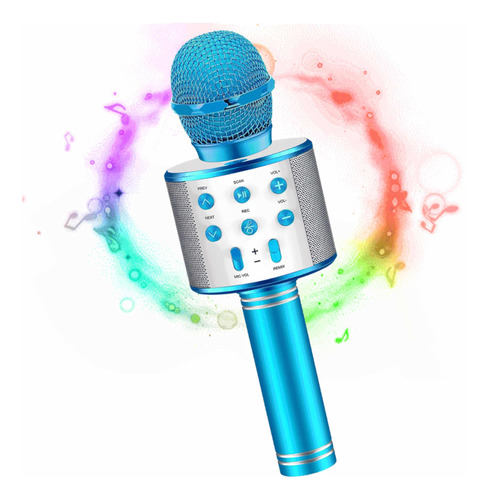 Micrófono De Karaoke Para Niños, Juguetes Para Niños Azul
