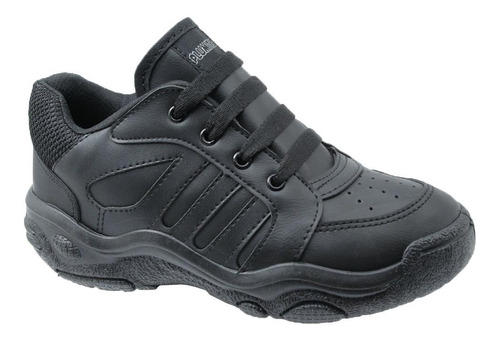 Zapatilla Rubber Plumitas Colegial Negras  Acordonadas C