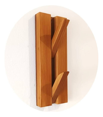 Perchero De Pared 2 Ganchos Madera Rebatible Vertical