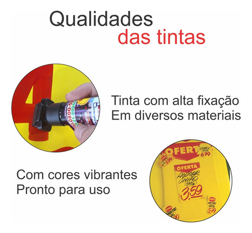 Super Combo Canetão Duplo + 2 Tintas Não Metiq 500ml Kit Esc