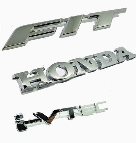 Honda Fit Emblemas Letras Traseros Kit X3 Logos  Honda+ Ivtec +fit  /  Insignias Porton Baul