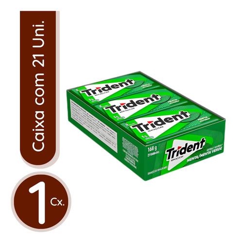 Chiclete Mondelez Trident Sabor Menta - 1 Cx Com 21 Uni.