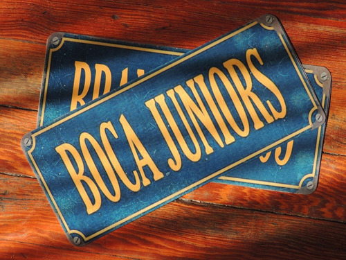 Cuadro De Chapa Vintage Club Atletico Boca Juniors 13x30cm