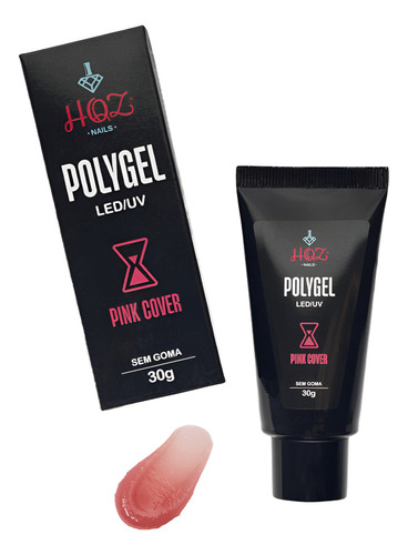 Polygel Hqz Nails 30g Para Molde F1 Unhas Acrigel Led/uv Cor Pink Cover