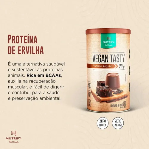 Proteína Vegetal Vegan Tasty Brownie de Chocolate Nutrify 420g